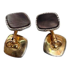 Vintage 1/20 14k Gold Filled GF Cufflinks With Mother Of Pearl Inlay Estate Find